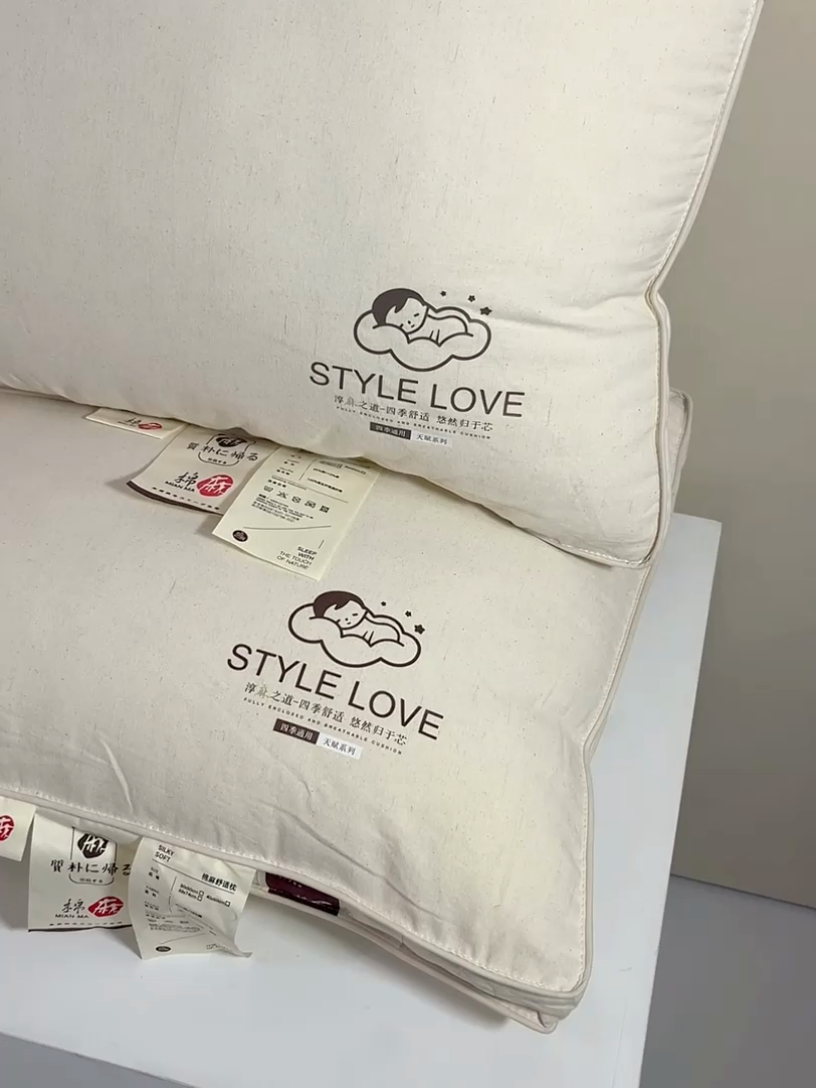 91家纺网 家纺一手货源 找家纺 芯奇想 2024新款style 本色棉麻枕 枕头枕芯 棉麻舒适枕-立体款48*74