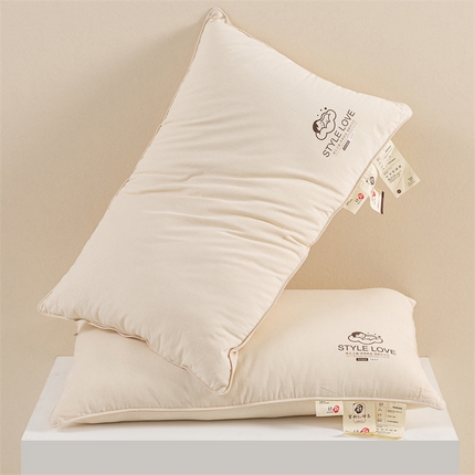 芯奇想 2024新款style 本色棉麻枕 枕头枕芯 棉麻舒适枕-单边款高枕48*74