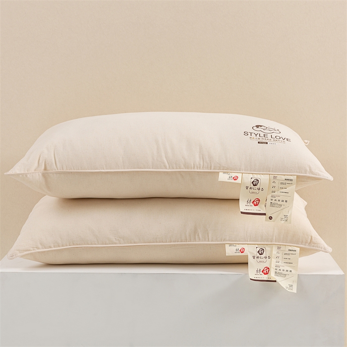 91家纺网 家纺一手货源 找家纺 芯奇想 2024新款style 本色棉麻枕 枕头枕芯 棉麻舒适枕-单边款-低枕48*74