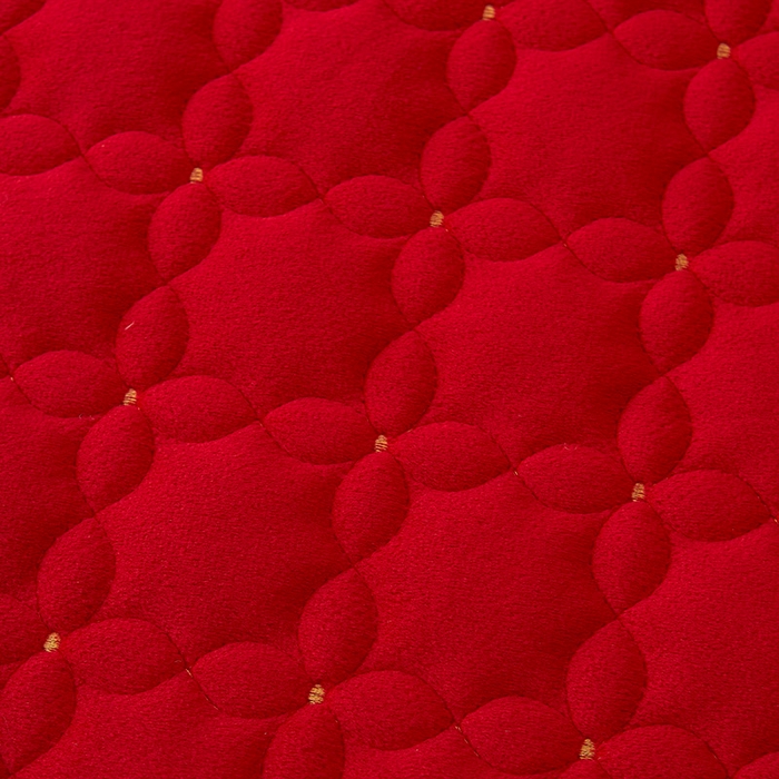 91家纺网 家纺一手货源 找家纺 虹星家纺 2024新款可拆卸宝宝绒夹棉床裙三件套-盛世芳华 盛世芳华 大红