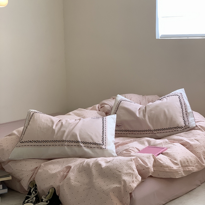 91家纺网 家纺一手货源 找家纺 2024新款全棉13370数码印花四件套-塔可可系列第二组 塔可可粉第二组