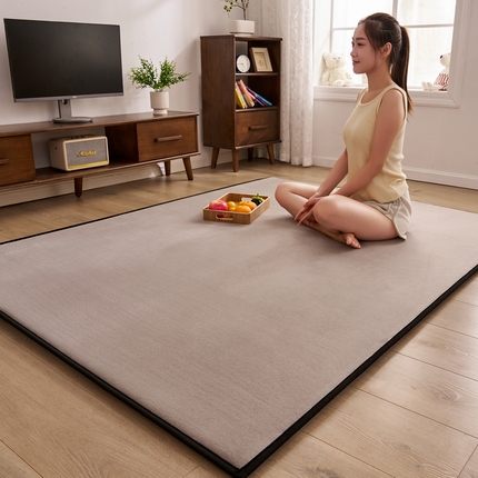 2024新款高克重牛奶绒海绵地垫 浅咖