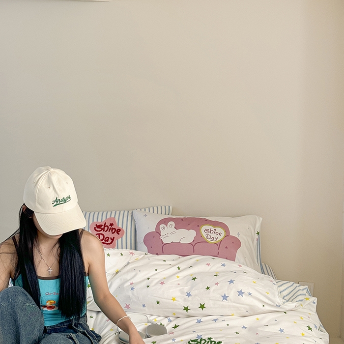 91家纺网 家纺一手货源 找家纺 2024新款全棉数码毛巾绣ins系列四件套 沙发兔