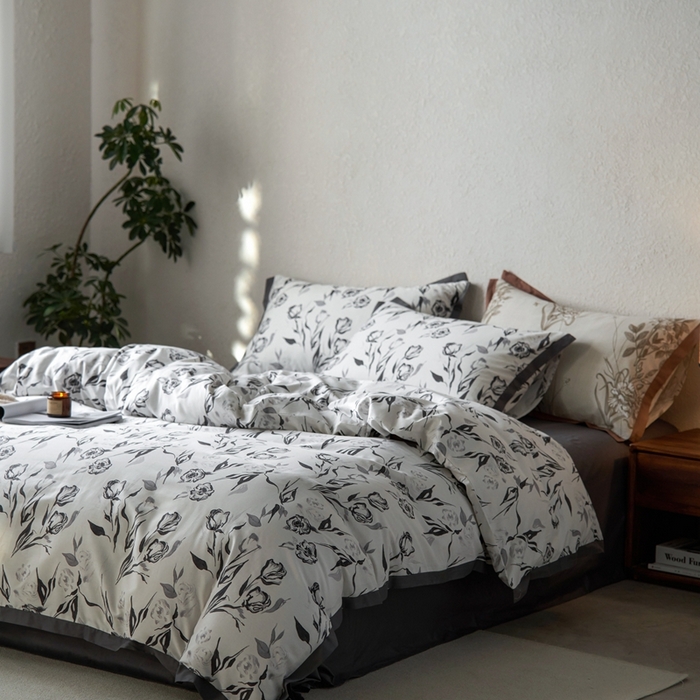 91家纺网 家纺一手货源 找家纺 时年家纺 2024新款全棉印花飞边款四件套（充值会员享优惠） 晚悠