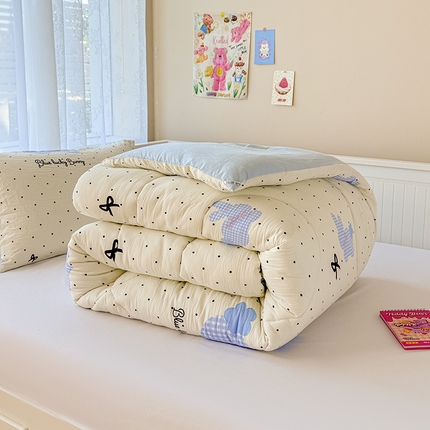 91家纺网 家纺一手货源 找家纺 （总）花伞家居 2024花伞小清新亲肤水洗棉保暖春秋冬被芯
