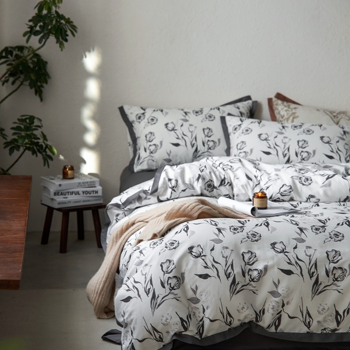 91家纺网 家纺一手货源 找家纺 时年家纺 2024新款全棉印花飞边款四件套（充值会员享优惠） 晚悠