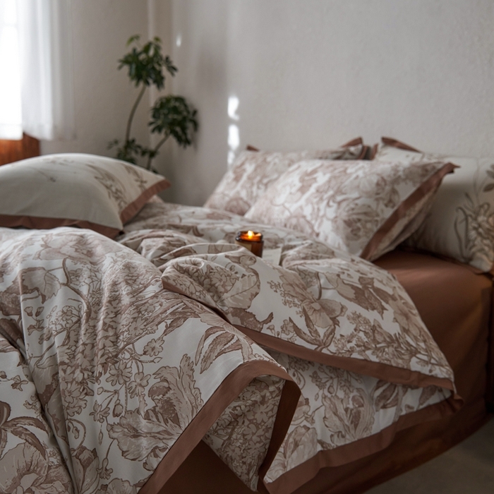 91家纺网 家纺一手货源 找家纺 时年家纺 2024新款全棉印花飞边款四件套（充值会员享优惠） 南念