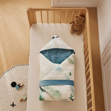 91家纺网 家纺一手货源 找家纺 （总）2024新款牛奶绒豆豆绒婴儿可拆式抱被