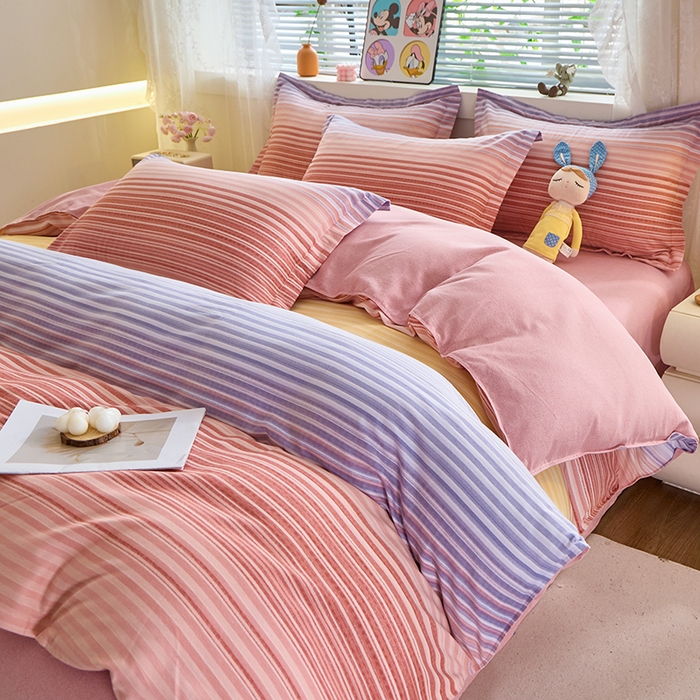 91家纺网 家纺一手货源 找家纺 牧笛缘家纺 2024新款全棉磨毛单被套 安琪拉