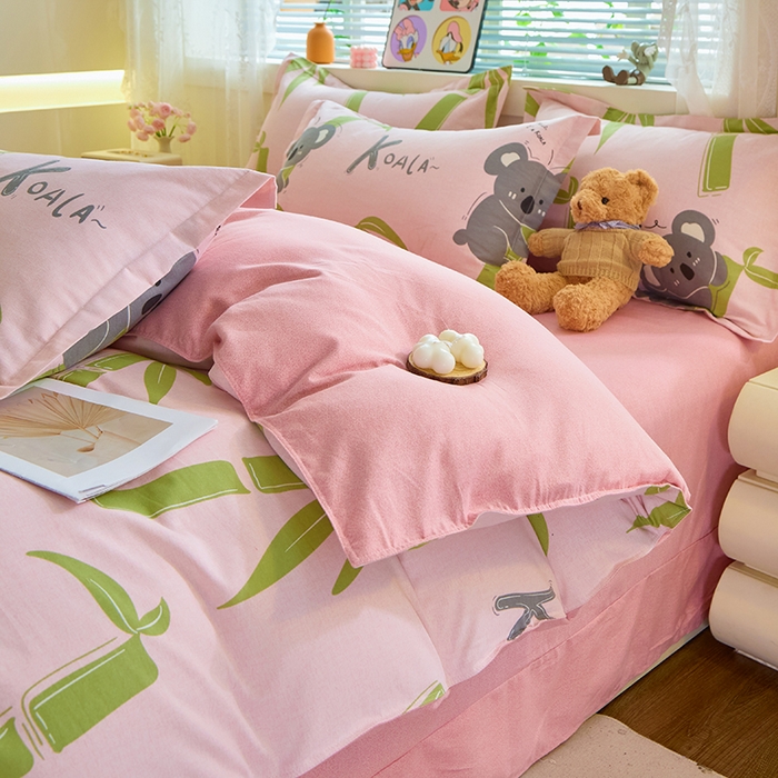 91家纺网 家纺一手货源 找家纺 牧笛缘家纺 2024新款全棉磨毛单被套 考拉