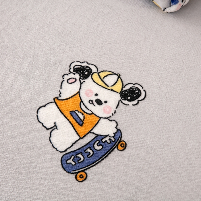 91家纺网 家纺一手货源 找家纺 乐居坊 2024新款高克重牛奶绒印花保暖四件套 欢乐小狗