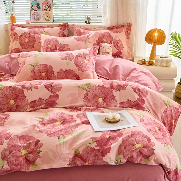 91家纺网 家纺一手货源 找家纺 牧笛缘家纺 2024新款全棉磨毛单被套 花都韵彩