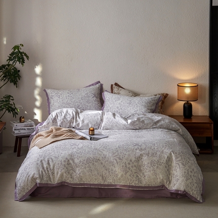 （总）时年家纺 2024新款全棉印花飞边款四件套（充值会员享优惠）