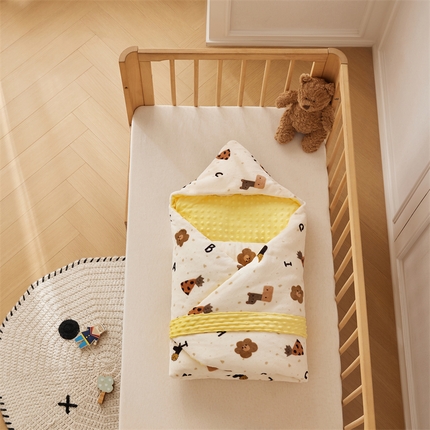 91家纺网 家纺一手货源 找家纺 （总）2024新款牛奶绒豆豆绒婴儿可拆式抱被