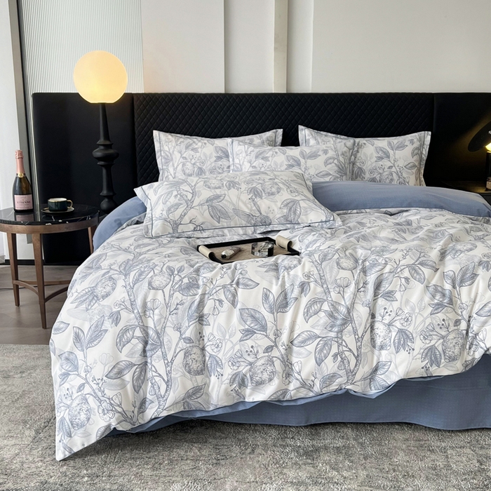 91家纺网 家纺一手货源 找家纺 大吉  2024新款加厚喷气全棉磨毛被套 柠檬树