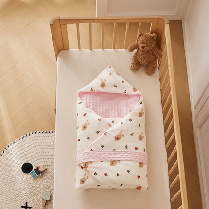 91家纺网 家纺一手货源 找家纺 （总）2024新款牛奶绒豆豆绒婴儿可拆式抱被