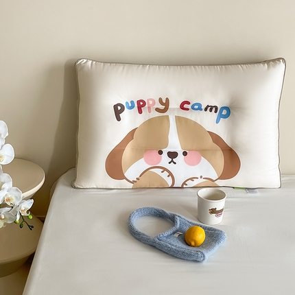 FORTWO家纺 2024新款全棉50数码印花羽丝绒枕头 哈嘟嘟