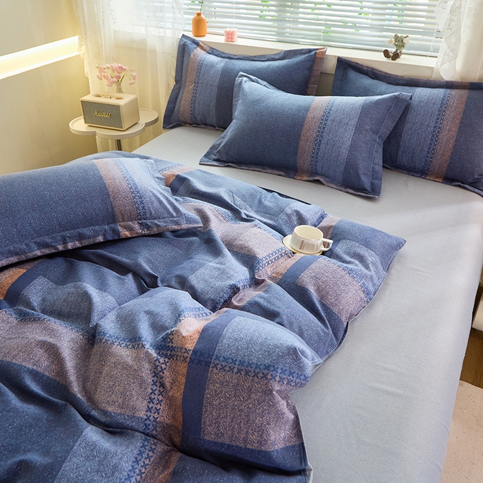 91家纺网 家纺一手货源 找家纺 牧笛缘家纺 2024新款全棉磨毛单被套 布拉格