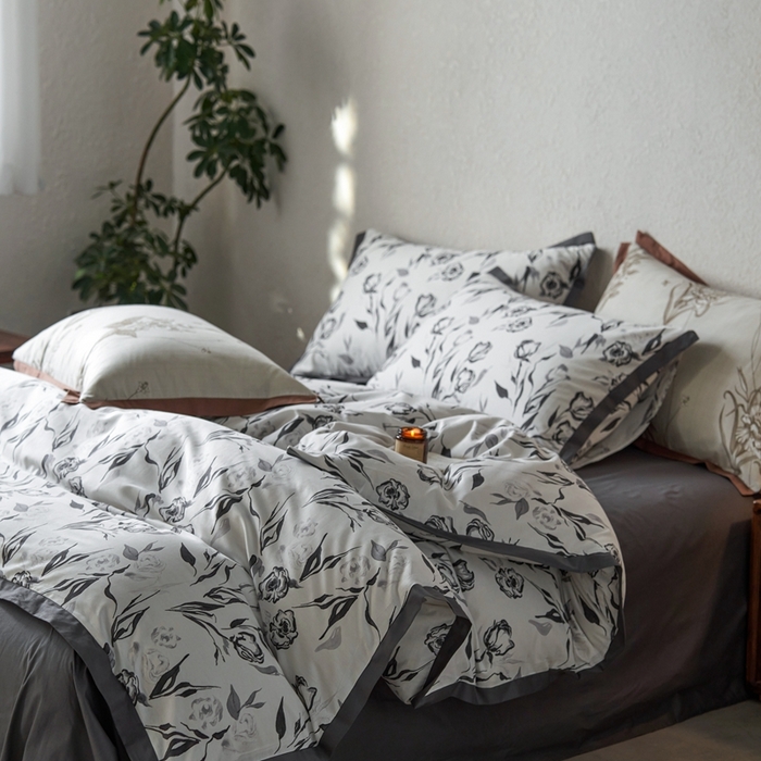 91家纺网 家纺一手货源 找家纺 时年家纺 2024新款全棉印花飞边款四件套（充值会员享优惠） 晚悠