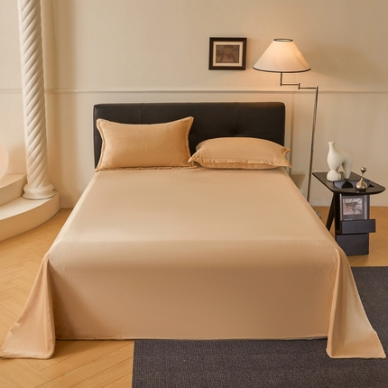 雅萱家纺 2024新款纯色牛奶绒床单 牛奶绒床单驼色