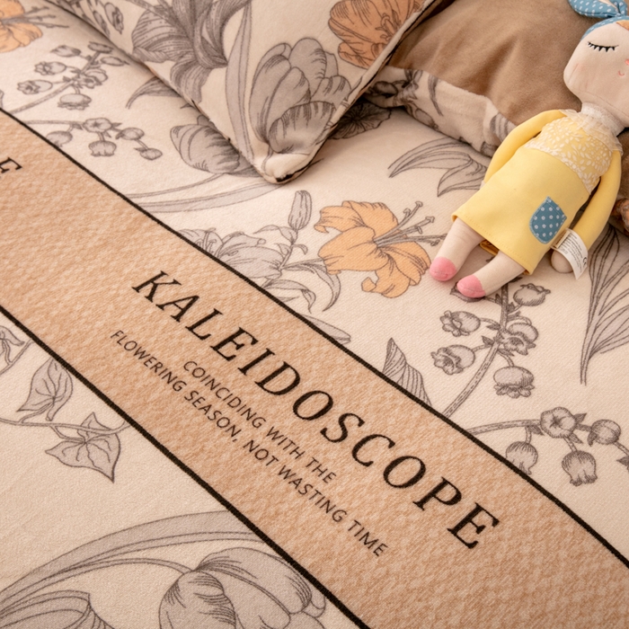 91家纺网 家纺一手货源 找家纺 乐居坊 2024新款高克重牛奶绒印花保暖四件套 达尔文