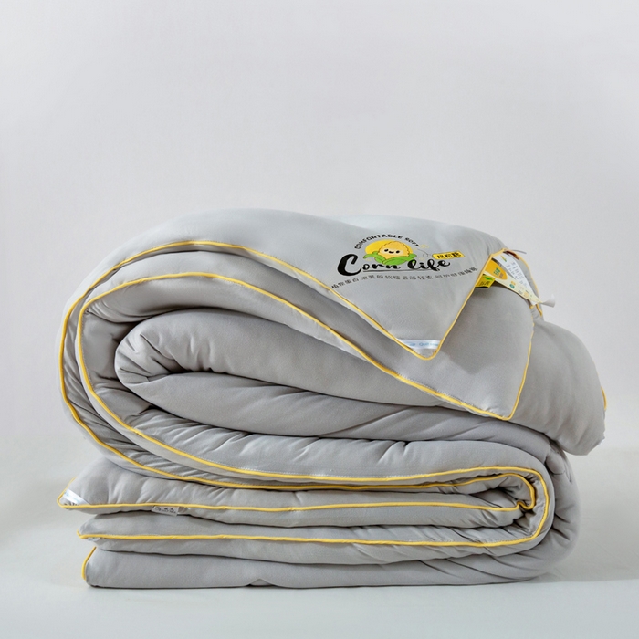 91家纺网 家纺一手货源 找家纺 慕尚家纺 2025新款玉米纤维针织棉被 玉米灰