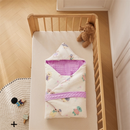 91家纺网 家纺一手货源 找家纺 （总）2024新款牛奶绒豆豆绒婴儿可拆式抱被