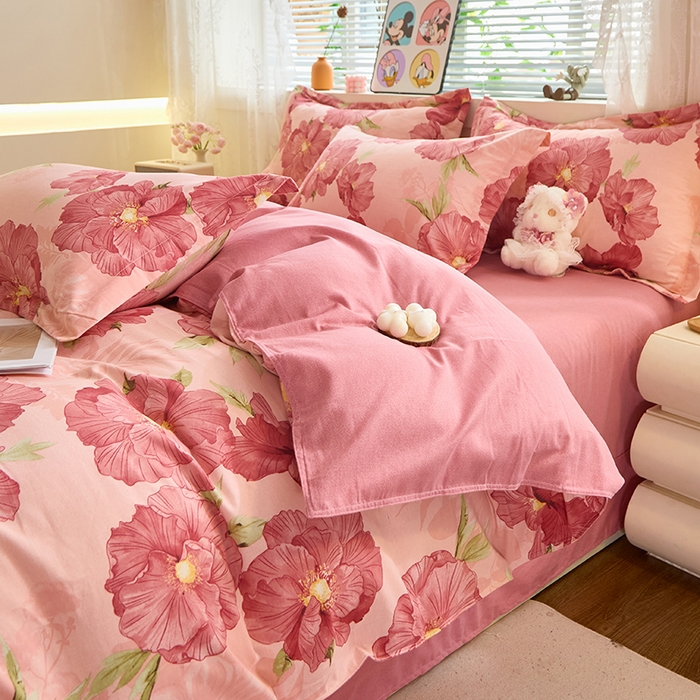 91家纺网 家纺一手货源 找家纺 牧笛缘家纺 2024新款全棉磨毛单被套 花都韵彩