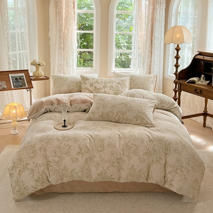 91家纺网 家纺一手货源 找家纺 （总）大元 2025新款A类立体雕花牛奶绒四件套