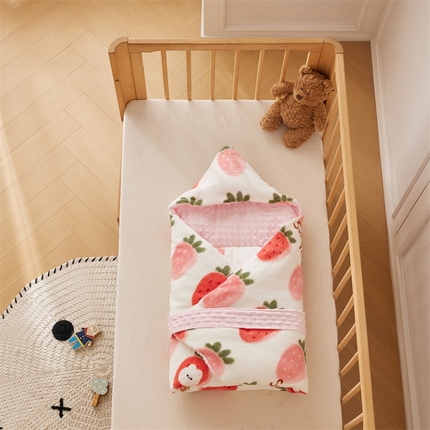 91家纺网 家纺一手货源 找家纺 （总）2024新款牛奶绒豆豆绒婴儿可拆式抱被