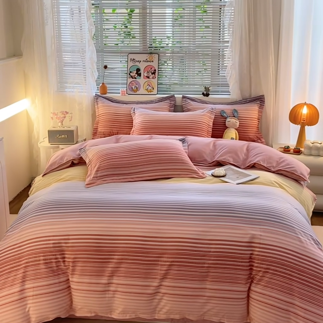 91家纺网 家纺一手货源 找家纺 牧笛缘家纺 2024新款全棉磨毛单被套 安琪拉