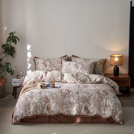 时年家纺 2024新款全棉印花飞边款四件套（充值会员享优惠） 南念