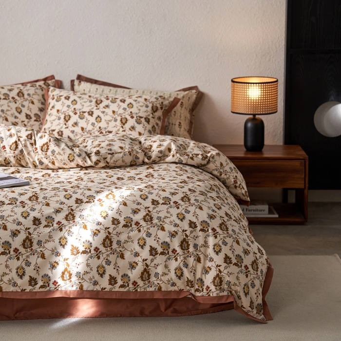 91家纺网 家纺一手货源 找家纺 时年家纺 2024新款全棉印花飞边款四件套（充值会员享优惠） 景瑶