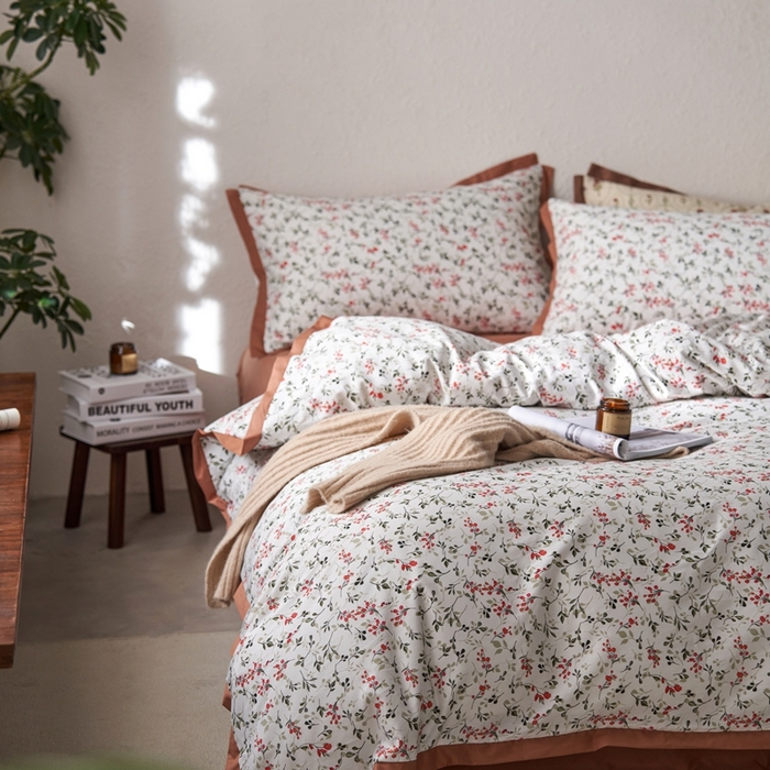 91家纺网 家纺一手货源 找家纺 时年家纺 2024新款全棉印花飞边款四件套（充值会员享优惠） 芊雅