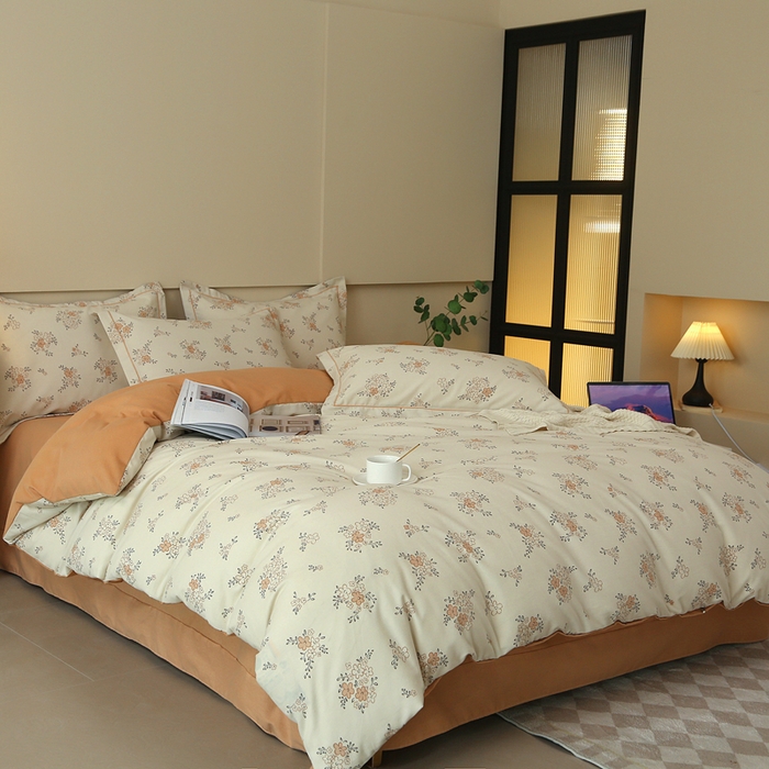 91家纺网 家纺一手货源 找家纺 大吉  2024新款加厚喷气全棉磨毛被套 秋香