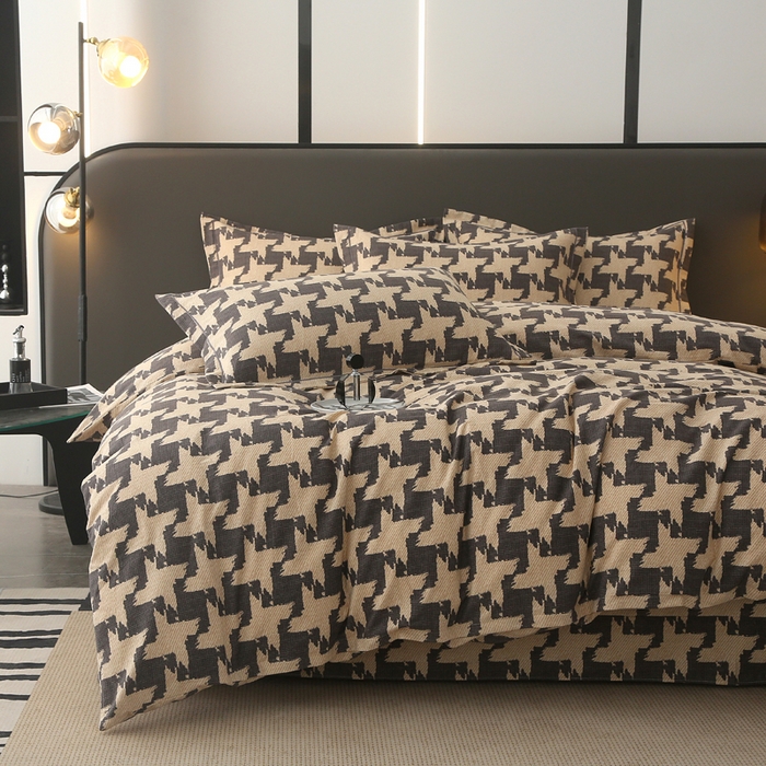 91家纺网 家纺一手货源 找家纺 大吉  2024新款加厚喷气全棉磨毛被套 墨菲