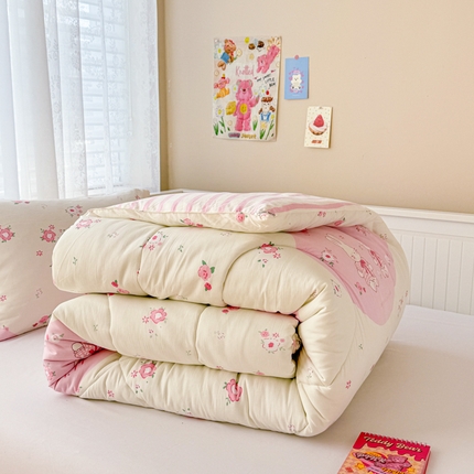 91家纺网 家纺一手货源 找家纺 （总）花伞家居 2024花伞小清新亲肤水洗棉保暖春秋冬被芯