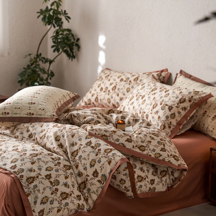 91家纺网 家纺一手货源 找家纺 时年家纺 2024新款全棉印花飞边款四件套（充值会员享优惠） 景瑶