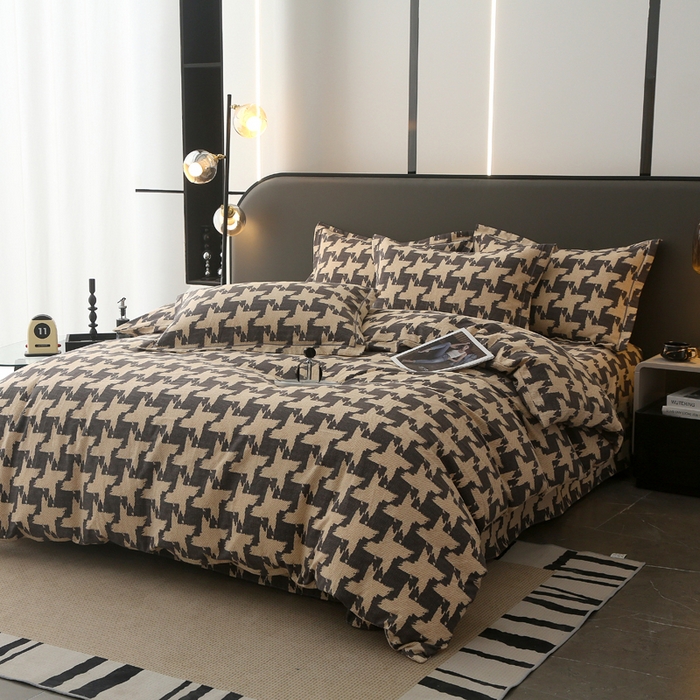 91家纺网 家纺一手货源 找家纺 大吉  2024新款加厚喷气全棉磨毛被套 墨菲