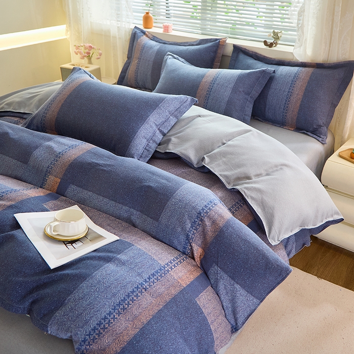 91家纺网 家纺一手货源 找家纺 牧笛缘家纺 2024新款全棉磨毛单被套 布拉格