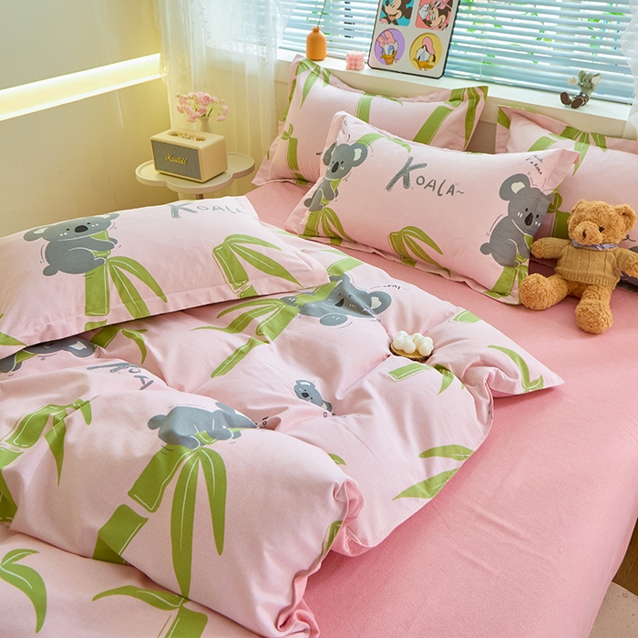 91家纺网 家纺一手货源 找家纺 牧笛缘家纺 2024新款全棉磨毛单被套 考拉