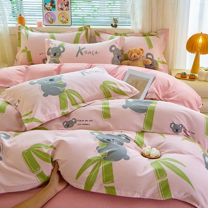 91家纺网 家纺一手货源 找家纺 牧笛缘家纺 2024新款全棉磨毛单被套 考拉