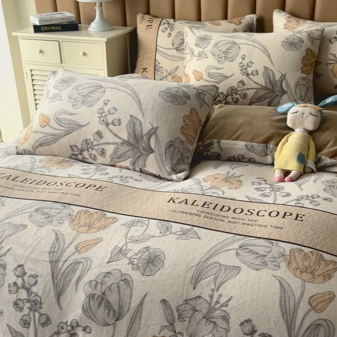 91家纺网 家纺一手货源 找家纺 乐居坊 2024新款高克重牛奶绒印花保暖四件套 达尔文