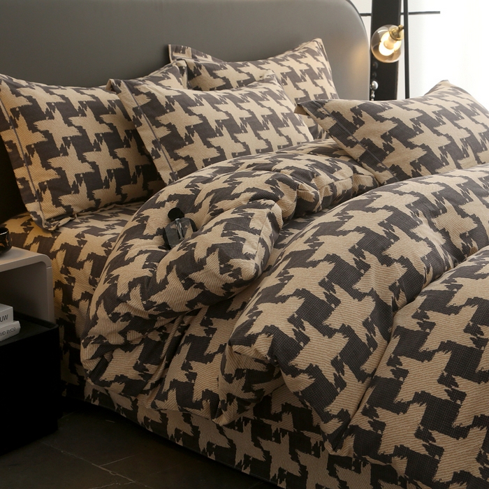 91家纺网 家纺一手货源 找家纺 大吉  2024新款加厚喷气全棉磨毛被套 墨菲