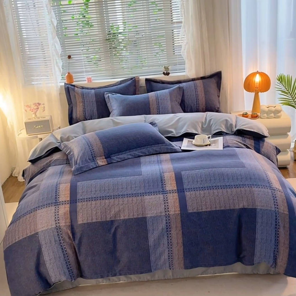 91家纺网 家纺一手货源 找家纺 牧笛缘家纺 2024新款全棉磨毛单被套 布拉格