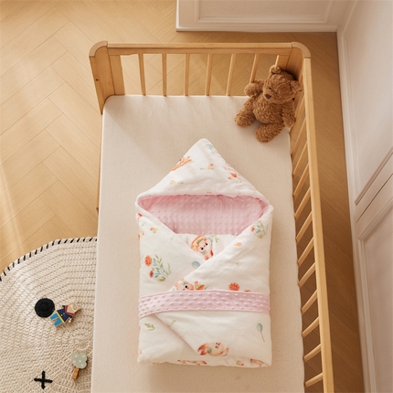 91家纺网 家纺一手货源 找家纺 （总）2024新款牛奶绒豆豆绒婴儿可拆式抱被