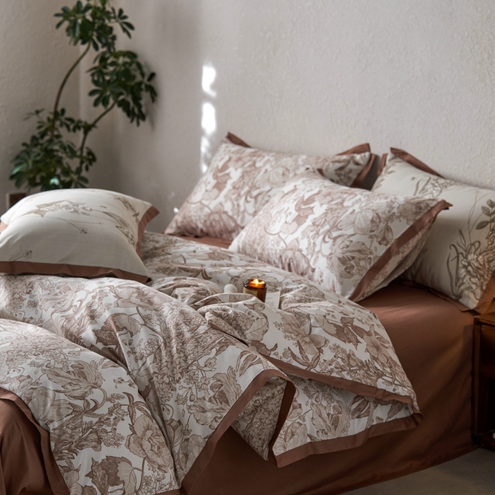 91家纺网 家纺一手货源 找家纺 时年家纺 2024新款全棉印花飞边款四件套（充值会员享优惠） 南念