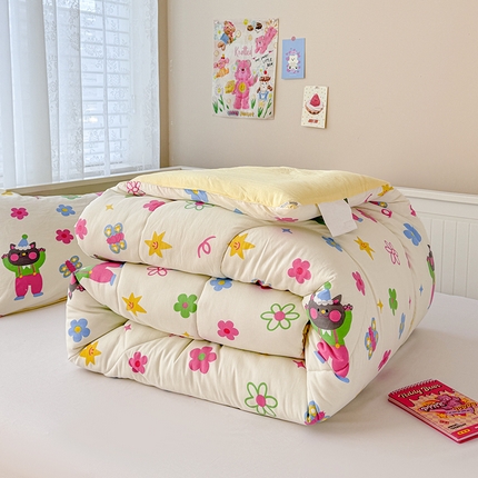91家纺网 家纺一手货源 找家纺 （总）花伞家居 2024花伞小清新亲肤水洗棉保暖春秋冬被芯