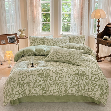 91家纺网 家纺一手货源 找家纺 （总）大元 2025新款A类立体雕花牛奶绒四件套