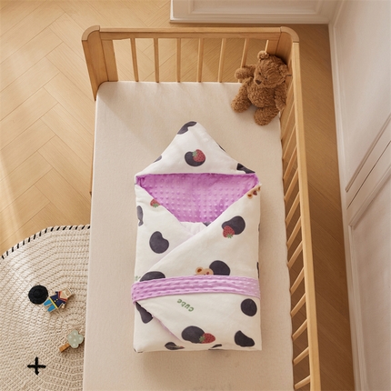 91家纺网 家纺一手货源 找家纺 （总）2024新款牛奶绒豆豆绒婴儿可拆式抱被